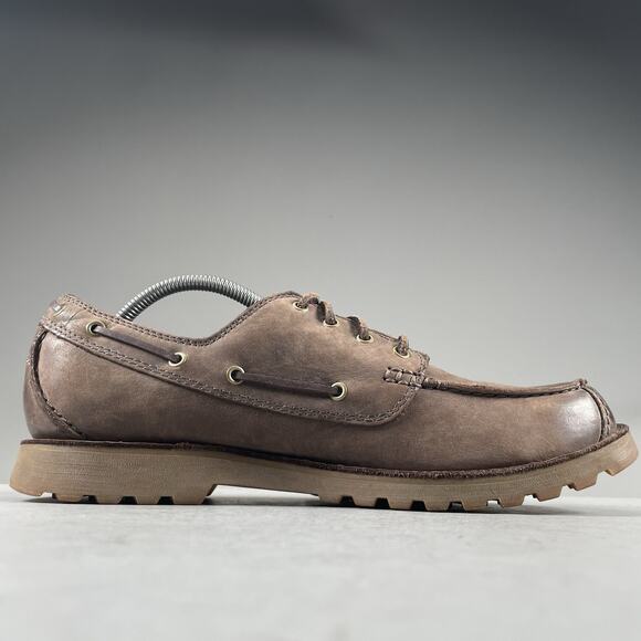 Ugg 3265 Oxson Stout Men’s 11.5 Brown Leather Waterproof Boat Sneaker Shoes GUC - Picture 5 of 9